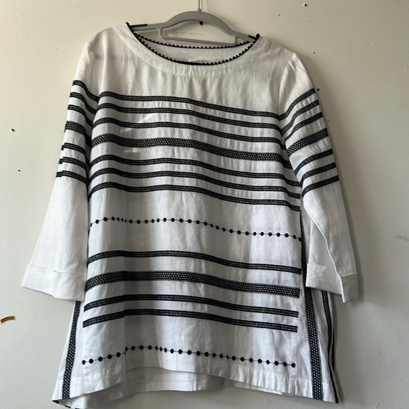 Peck & Peck women size M black and white pull on top - Picture 2 of 8